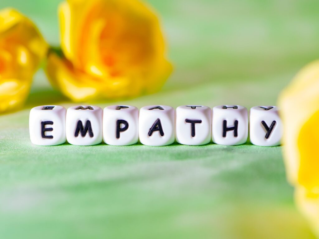 Letter tiles spelling "Empathy".