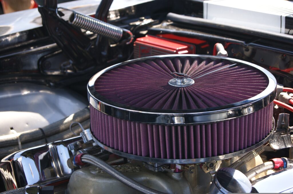 Big air filter on a high-perforance engine.